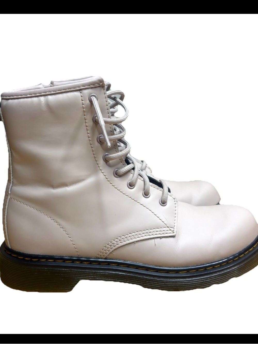 Dr Martens Cream Lace Up Combat Boots 6